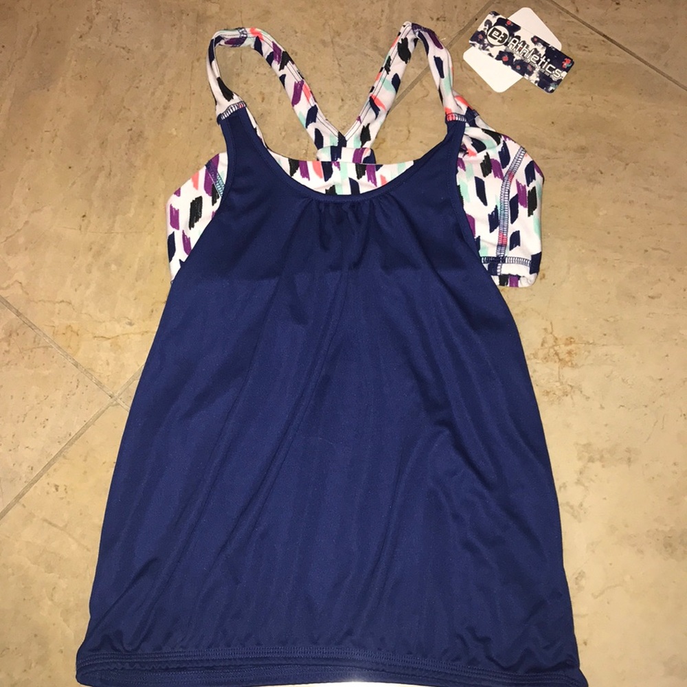NWT Girls 2-n-1 Tanktop Be3 Athletics